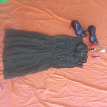mona haljine za punije: H&M S (EU 36), bоја - Maslinasto zelena, Koktel, klub, Na bretele
