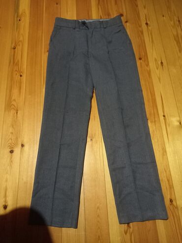 Boz rəngdə unisex şalvar, həm formal, həm də gündəlik geyimlər üçün