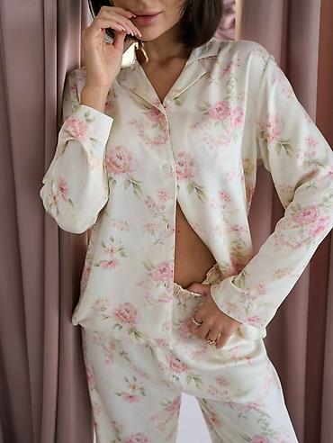 half zip: Нежная и красивая женская пижама из натуральной ткани — 9