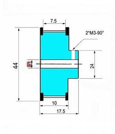 nonius merenje: Aluminijumska remenica za zupčasti kaiš – 60 zuba, profil GT2 (korak 2 — 5