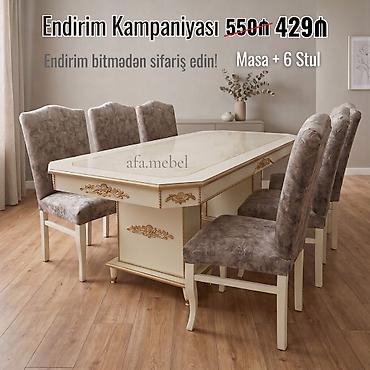 Masa + 6 Stul desti Endirimde 550 azn yox cəmi 429azn Masa ölçü 93×2 lalafo.az -da Masa + 6 Stul desti Endirimde 550 azn yox cəmi 429azn Masa ölçü 93×2