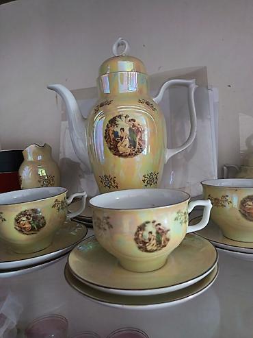 çay servisi: Çay dəsti, rəng - Sarı, Keramika, 6 nəfərlik — 1