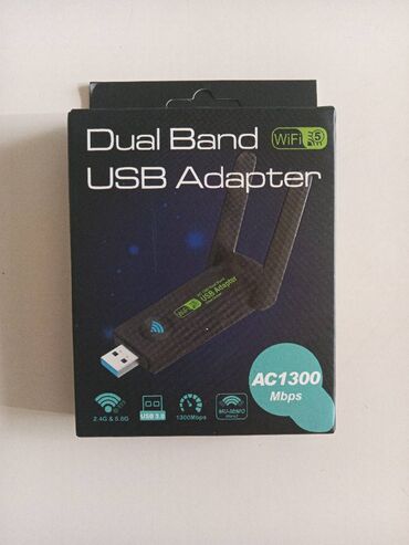 komputer lalafo: AC1300 Mbps Dual Band Usb 3.0 Adapter WiFi 5 satılır. Salam, məhsulu