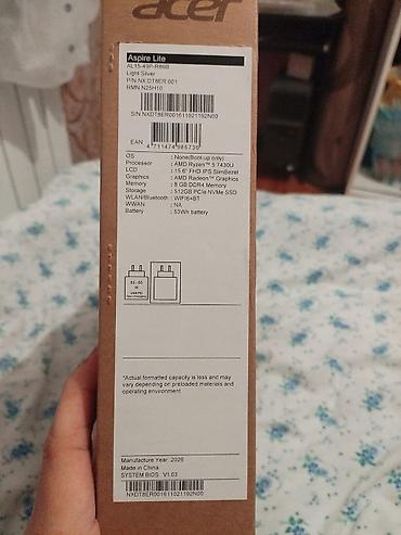 lenovo aspire 3: Acer Aspire Lite 15 noutbuku. Model üzərində görünən məlumatlara — 5