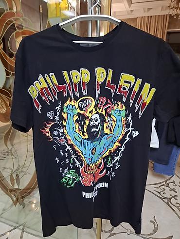qara pp: Philipp Plein kişi T‑şörtü - Rəng: qara - Stil: qrafik/rok ilhamlı — 1