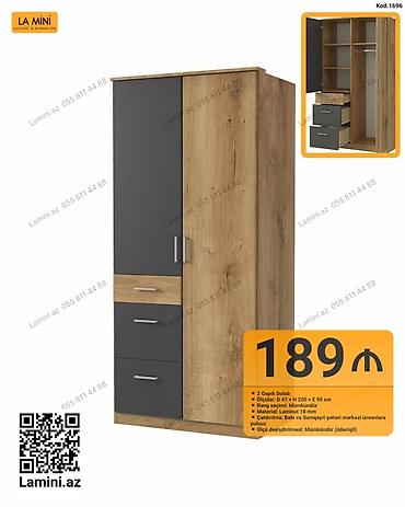 Dolablar: LA MINI iki qapılı dolab - Model: Kod 1696 - Ölçülər: D 47 × H 200 × — 1