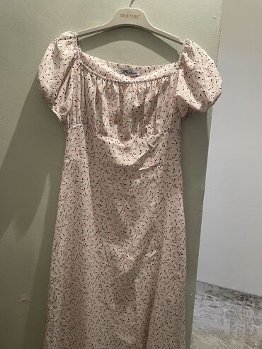платье размер м: Повседневное платье, Лето, Длинная модель, Штапель, XL (EU 42)