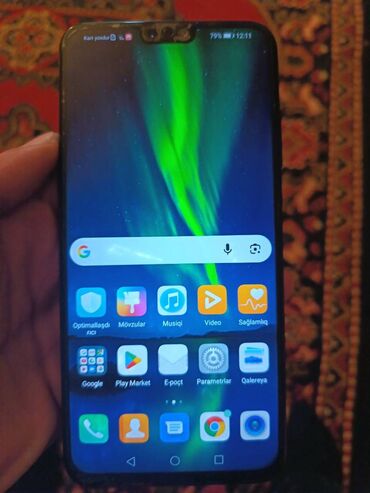 сотовый телефон fly fs458: Honor 8X, 64 ГБ, цвет - Синий, Отпечаток пальца
