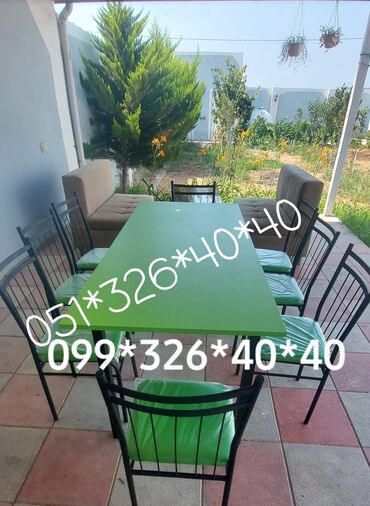 Bağ, çöl masa və oturacaq dəstləri: Yeni, Dördbucaq masa, 8 stul, Açılmayan, Stullar ilə, Metal, Azərbaycan -da lalafo.az — 7 Bağ, çöl masa və oturacaq dəstləri: Yeni, Dördbucaq masa, 8 stul, Açılmayan, Stullar ilə, Metal, Azərbaycan — 7