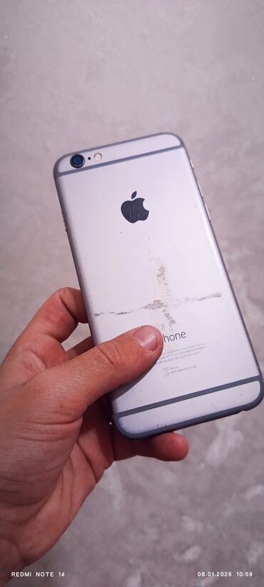 Apple iPhone: IPhone 6, Б/у, 32 ГБ, Серебристый, Защитное стекло — 1