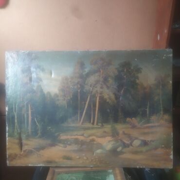 песочная картина: Очень старая копия картины Шишкина 'Сосновый бор . Столбовой лес в
