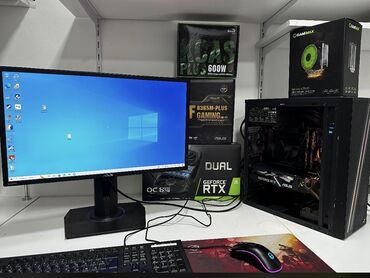 Masaüstü kompüterlər və iş stansiyaları: Oyun komputeri Intel-i5 9600k ASUS dual RTX 2060 super 8 gb 16 gb tuf