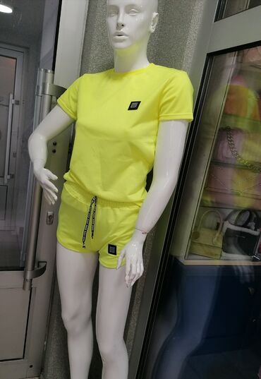 kratke majice i šortsevi za fitnes: S (EU 36), M (EU 38), Jednobojni, bоја - Žuta