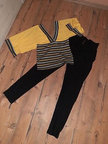 Komplet odeće – ženska bluza ii pantalone - Majica: žuta sa širokim