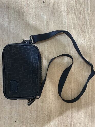 сумка для документов: Барсетка Li-Ning - Цвет: черный с геометрическим принтом по всему