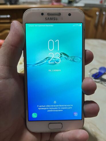 срв 2017: Samsung Galaxy A3 2017, Б/у, 16 ГБ, цвет - Розовый, 2 SIM