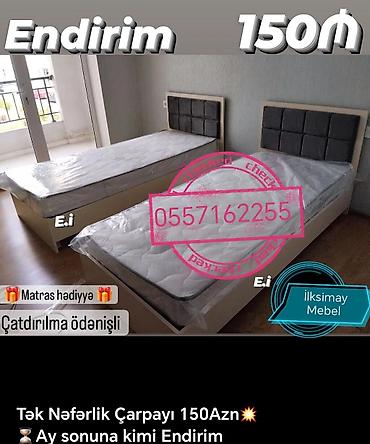 Çarpayılar: Yeni, Təknəfərlik çarpayı, Bazasız, Matras ilə, Siyirməsiz, Azərbaycan — 9