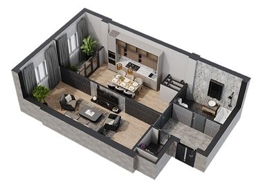 арзан квартиры: 2 комнаты, 74 м², 5 этаж, ПСО (под самоотделку)