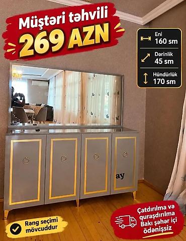 Güzgülü bufet/dresser Ölçülər: - En: 160 sm - Dərinlik: 45 sm -