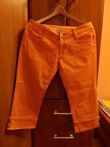 svecane pantalone za punije dame: XL (EU 42), color - Orange, Single-colored