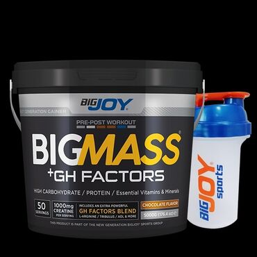 protein tozu: Gainer 5kg (BigJoy) + Shaker. ~✅BigJoy nutrition (şokolad aromalı)