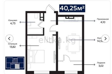 Продажа квартир: 1 комната, 40 м², Элитка, 4 этаж, Евроремонт