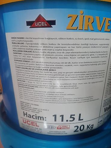 su c: ZİRVE silikonlu daxili divar boyası – ÜÇEL istehsalı, akrilik — 3