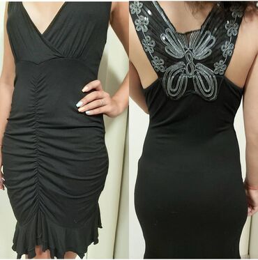klasična crna haljina: S (EU 36), M (EU 38), bоја - Crna, Večernji, maturski, Na bretele