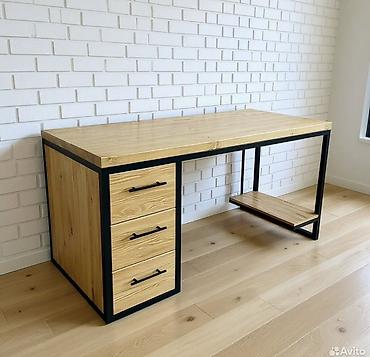 loft столы: Письменный стол в стиле лофт с металлическим каркасом - Прочный — 4