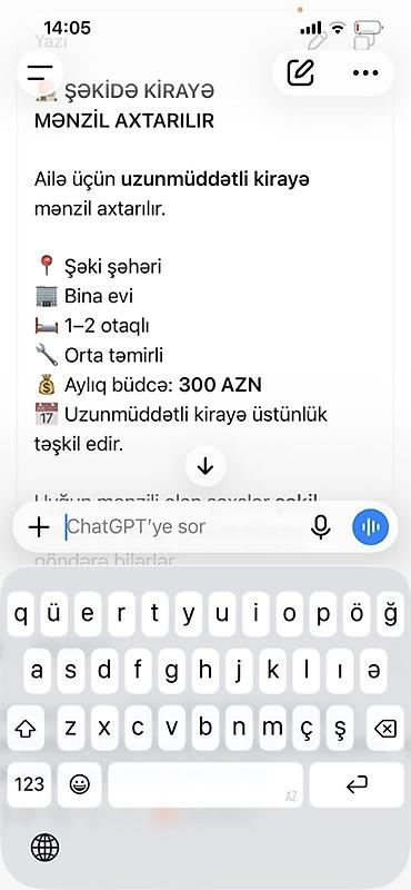 nabranda kiraye evler 2023: Şəkidə uzunmüddətli kirayə mənzil axtarılır. - Yerləşmə: Şəki şəhəri — 1