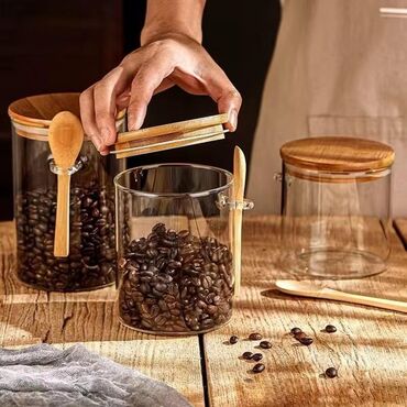 Digər qab-qacaq və mətbəx ləvazimatları: Saxlama qabı
qapaq ve qaşıq bamboo
qab şüşe material — 10