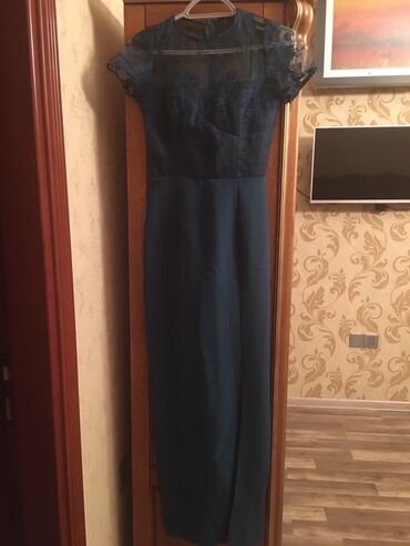 yaşil reng: Вечернее платье, Макси, XS (EU 34)