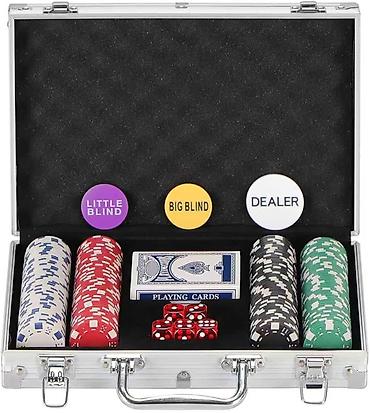 Poker fiska dəsti
200 fiska
2 dəst kart 
5 oyun zəri