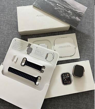 apple watch ultra 1: Apple Watch Ultra (49 mm) – Titan korpus, Ocean Band üslubunda qara — 3