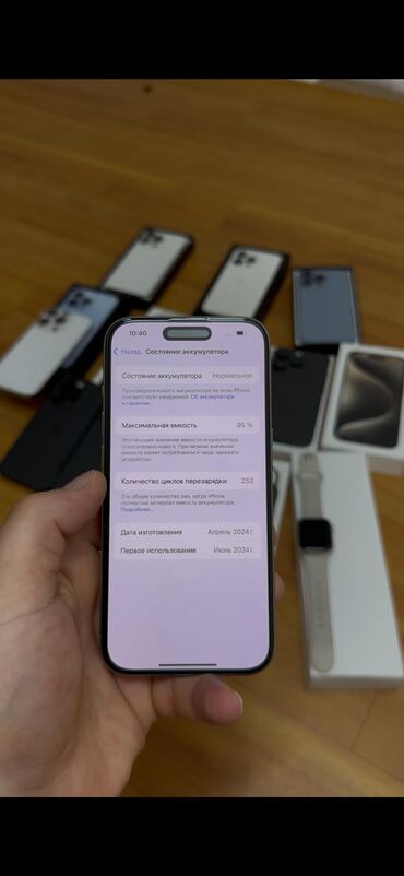 arduino бишкек купить: IPhone 15 Pro, Б/у, 256 ГБ, Зарядное устройство, Коробка, 95 %