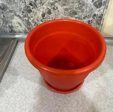 gul dibcek: Qırmızı plastik gül dibçəkləri – 2 ədəd dəst - Material: yüngül və — 3