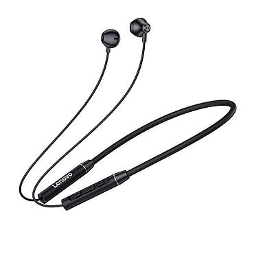 Lenovo QE08 Black – Boyunlu Simsiz Bluetooth Qulaqlıq, Güclü Batareya