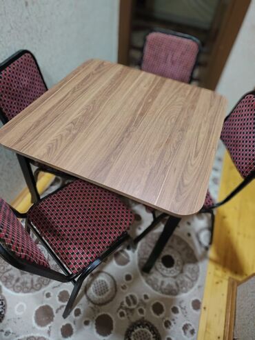 стол стул для зала: Mətbəx üçün, İşlənmiş, 4 stul