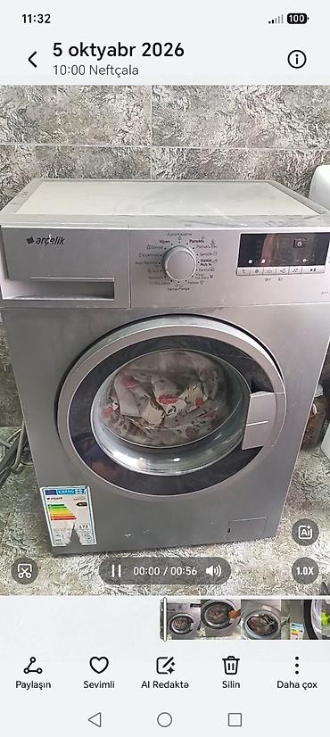 karcher ehtiyat hisseleri: Arçelik ön yükləməli paltaryuyan maşın - Rəng: metalik boz - Ön — 1