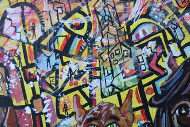 Slike i ramovi: The Art of Cleaning Buildings 100x100cm veliko platno autor Maré — 12