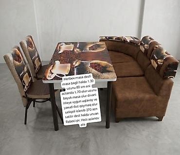 Metbəx masa dəsti - Dəst: açılan masa, 3 ədəd stul və L formalı