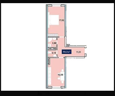 1 комната, 49 м², Элитка, 5 этаж, ПСО (под самоотделку)