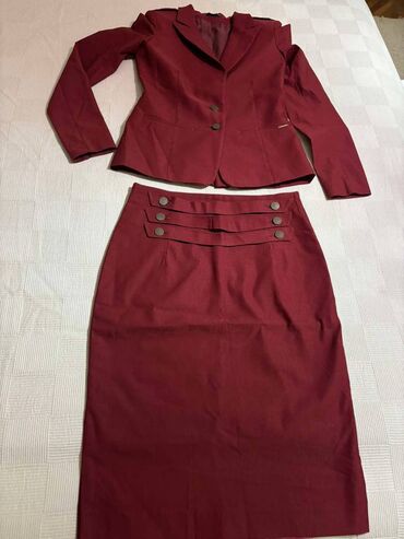 Suits: L (EU 40), Cotton, Single-colored, color - Burgundy