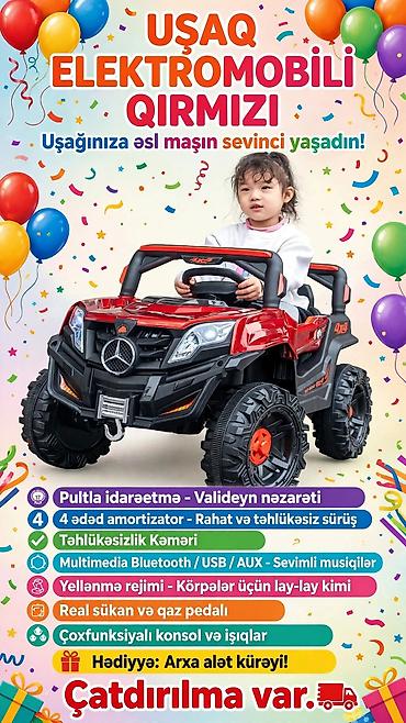 Uşaq üçün elektrik maşınları: Uşaq Elektromobili – Qırmızı 4x4 - Pultla idarəetmə: valideyn nəzarəti — 3