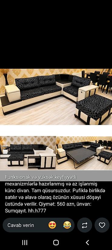 Funksional künc divan dəsti - Yüksək keyfiyyətli mexanizmlərlə