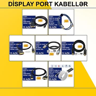 kompüter barter: Display Port Kabellər ⭐Type-C (USB-C) to Display Port 1.2vers 1,8m 4K — 1