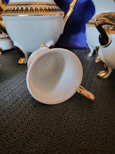 Kuhinjski setovi: Servis vintaz za kafu porcelanski. Servis za kafu,perfektan pozlata — 10