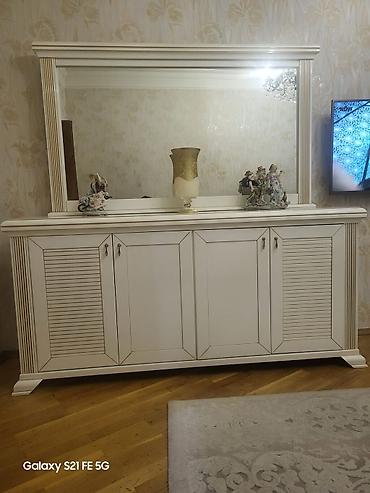 ag xalca: Klassik üslubda ağ yemək otağı dəsti Tərkibi: - 1 ədəd uzadıla bilən — 3