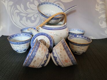 Kompleti posuđa: Servis nov za caj i kafu Jing dezen pirincani porcelan iz 50ih — 1