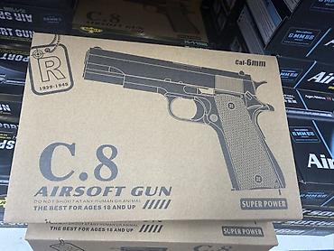 Луки и рогатки для охоты: Пневматический страйкбольный пистолет C.8 (Airsoft Gun) - Калибр: 6 — 1